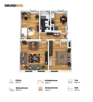 Elegante 3-Zimmer Wohnung im 2. OG in Magdeburg-Leipziger Str.