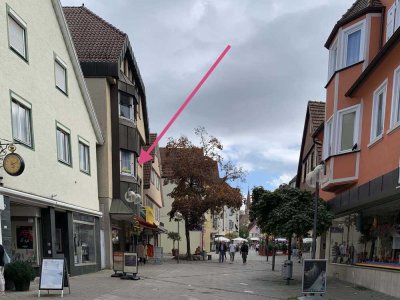 73207 Plochingen: 3-Zi-Wohnung in der Fußgängerzone, 1.OG, kein Balkon, 2 Stellpl.