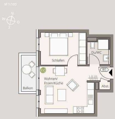 Stilvolle 2,5-Zimmer-Wohnung mit Tiefgarage in Backnang