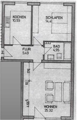 Attraktive und modernisierte 2-Raum-Wohnung mit Balkon in Burgkirchen/Alz