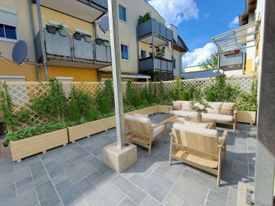 Kottingbrunn, Nähe Bahnhof: 2ZI+Terrasse+Garage+beste Infrastruktur+barrierearm