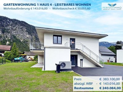 Sofort bezugsfertiger Neubau: Wohnbaugeförderte, fantastische Gartenwohnung