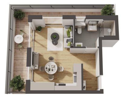 Hochwertige 1-Zimmer Neubau-Wohnung mit Balkon (W13)