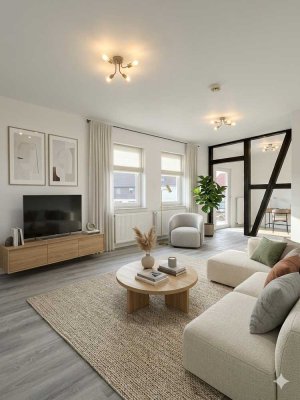 Wohnen im Grünen: helle & frisch renovierte 3ZKB für Fachwerk-Liebhaber