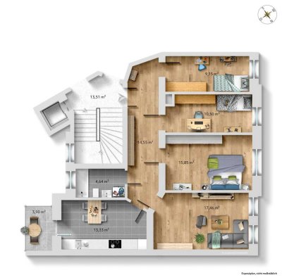 Charmante 4-Raumwohnung mit Aufzug und Balkon