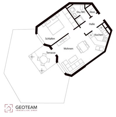 Ruhige 2-Zimmer-Gartenwohnung mit Terrasse in Büchenbronn