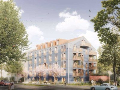 Exklusive Galeriewohnung mit Gartenblick: 2 Zimmer vollmöbliert mit hochwertigem Scandi-Interieur