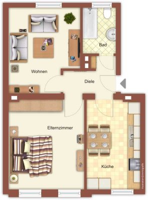 Demnächst frei! 2-Zimmer-Wohnung in Mönchengladbach Hardterbroich-Pesch