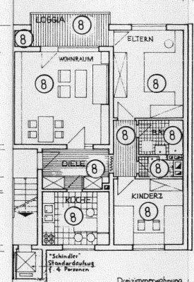 WG taugliche möblierte 3-Zi Wohnung 4. OG mit Süd-Balkon in Karlsruhe Beiertheim