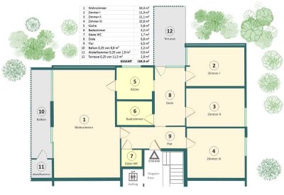 Provisionsfrei von privat: 4-Zimmer Wohnung mit Balkon, Terrasse und Garage in Schwalbach am Taunus