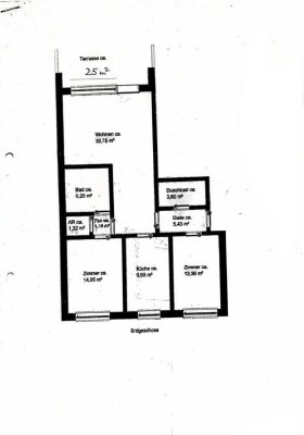 3 ZKBBT-Hochparterre-Wohnung mit Terrasse + Beet und Einbauküche in Bremen St. Magnus