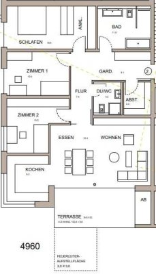 Neubau Wohnung mit viereinhalb Zimmern sowie Balkon und Einbauküche in Holzgerlingen
