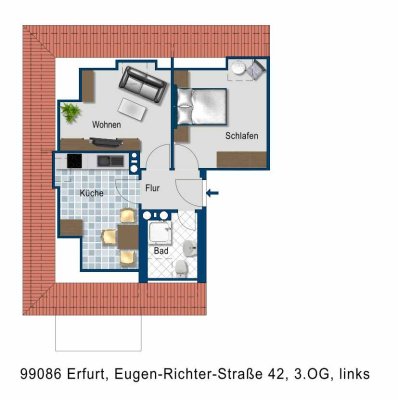 Kleine 2 Zimmerwohnung in beliebter Wohnlage