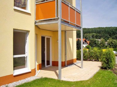 Wohnen 60+! Barrierefreie 2 Zimmer-WHG mit Garten, Terrasse, EBK und Stellplatz in HÜ-Wallbach