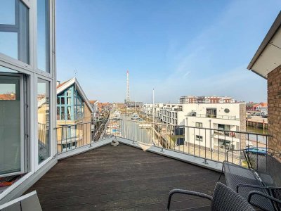 Maritimes Wohnen zur Miete – Möblierte Maisonette mit Blick auf den Yachthafen