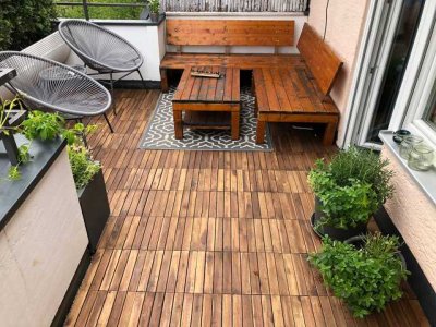 Ruhige 3-Zimmer-Penthouse-Wohnung  in Schwabing West! Teilmöbliert! (Nähe Luitpoldpark)