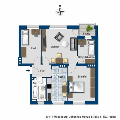 3,5-Zimmer frisch für Sie renoviert