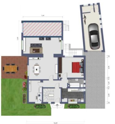 Gepflegte 4-Raum-Wohnung mit Terrasse und Garten in Unna Massen