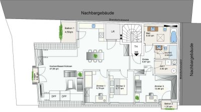 Lichtdurchflutet, ganz oben mit hohen Decken und Lifthaltestelle in der Wohnung!