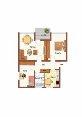 schöne 3,5-Z. Wohnung mit Balkon, Essen Bergerhausen / Ruhige Wohnsiedlung