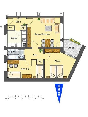 Gemütliche 3-Zimmer-Wohnung mit Balkon