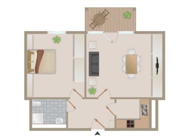 Seniorengerechte 2-Raumwohnung mit Fahrstuhl, Balkon und ebenerdiger Dusche!