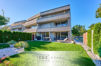 Luxuriöse 3-Zimmer-Gartenwohnung nur wenige Schritte zum Ammersee mit TG Stellplatz & Aufzug