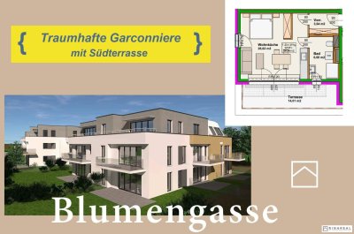 Blumengasse - Bauteil B | Neubauprojekt | 1 Zimmer Wohnung - 2.OG | Terrasse | Belagsfertig | Tiefgaragenstellplatz optional | Spätherbst 2024 (Top B9b)