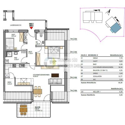 Nachhaltig Wohnen in Mietingen - Energieeffiziente Neubauwohnung KfW 40 + QNG
