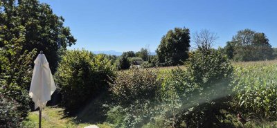 Bungalow in außergewöhnlich idyllischer Lage, Blick in die Alpen