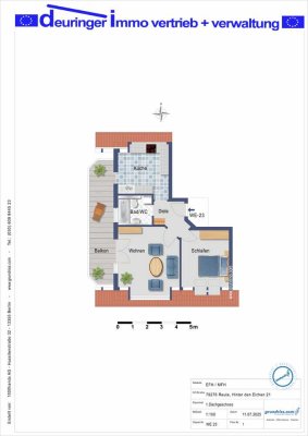 Vermietete, attraktive   2- Zi.-DG-Wohnung:  Reute b. Freiburg