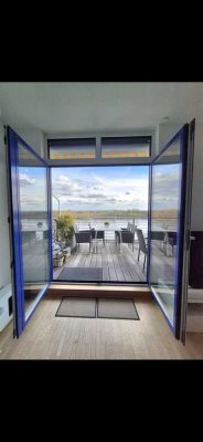 Penthouse am Rhein - Panoramablick in Köln-Sürth mit Tiefgarage