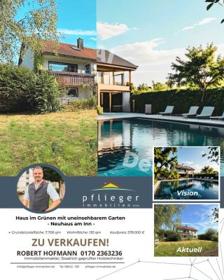 Haus im Grünen mit uneinsehbarem Garten