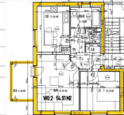 Schöne interessante Zwei-Zimmer-Hochparterrewohnung mit Balkon, 2 Kellerräume und überdachtem Parkplatz zu kaufen.