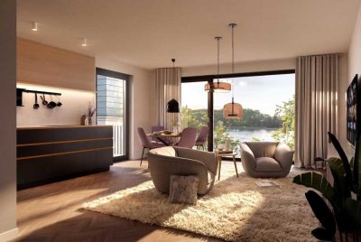Designoriente Maisonettewohnung mit Rheinblick. 
INTEGRATED BY DESIGN. ELEVATED BY VIEW.