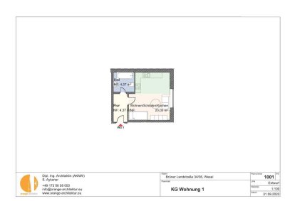 1 Zimmer Appartement im Soutterain