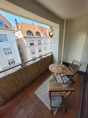 ✨ Helle, möblierte 1 -Zimmer-Wohnung im Lehenviertel mit Westbalkon & Innenstellplatz