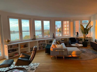 Luxuriöse Wohnung in modernem  Design mit fantastischem Panorama-Rheinblick in zentraler Lage