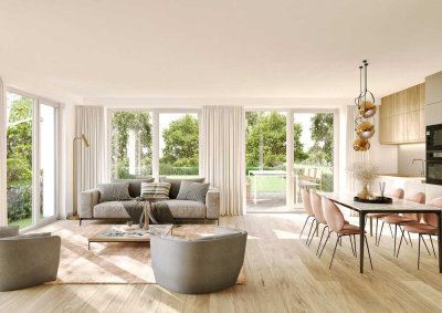 Baustellenberatung: So., 06.04. von 11-13 Uhr, 4-Zi.-Wohnung mit toller Terrasse und Gartenanteil