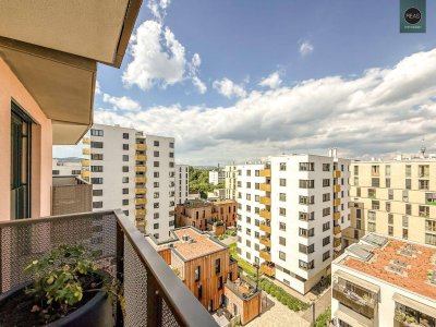 Provisionsfrei: Apartment beim Grünareal „Freie Mitte“ - Teilmöbliert, Deckenkühlung, Panoramabalkon, Gym!
