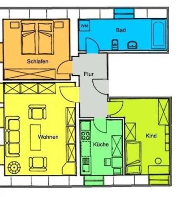 Helle 3-Zimmer Dachgeschosswohnung in Oschatz