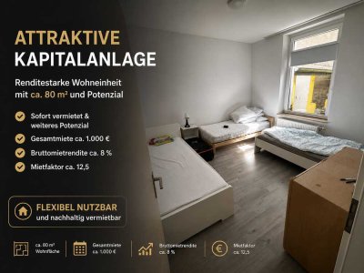 Renditestarke Wohnung mit ca. 80 m² und vielseitiger Nutzung