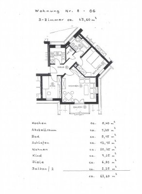 Helle 2,5-Zimmer Dachgeschosswohnung in Penzberg