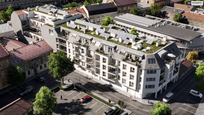 ZUM JUNGBRUNNEN! Ganz oben / Klein aber OHO / Mein Eigentum! Ideal aufgeteilt + Großer Balkon + Beste Infrastruktur + Hochwertige Materialien + Garagenplatz optional!