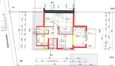 Neue, große 2-Zimmer Dachgeschoss-Wohnung mit Balkon in Dreifamilienhaus in Maintal Bischofsheim