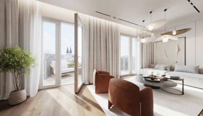 IHR WOW-PENTHOUSE - unverbaubarer Fernblick - ca. 178m² gew. NFL - 4 bis 5 Zimmer - ca. 60m² Dachterrasse - Doppelgarage - Einbauküche geschenkt