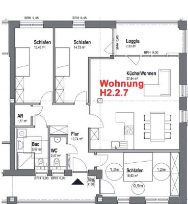 H 2.2.7 | Großzügige Neubauwohnung | Klimaschutzsiedlung | Haltern am See