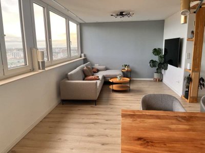 Vollmöblierte 3-Zimmer-Wohnung mit großem Südbalkon und Einbauküche in Olympiadorf