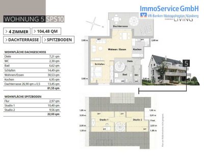 Letzte Einheit: 4-Zimmer-Maisonette-ETW inkl. Studio mit Süd-West-Dachterrasse in KFW 40 Standard!