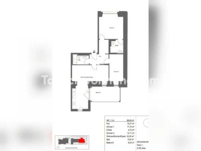 Tauschwohnung: Whg in Plagwitz mit riesen Balkon, 2 Bädern, Fußbodenheizung